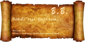 Bakányi Bettina névjegykártya