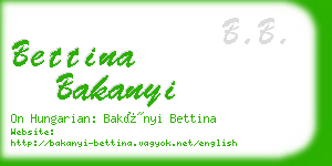 bettina bakanyi business card